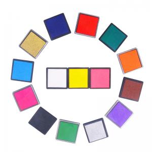 Quality 12 Colors Cute Inkpad Craft Oil Based DIY Ink Pads for Rubber Stamps Fabric Scrapbook Decor Fingerprint Stamp Pad wholesale