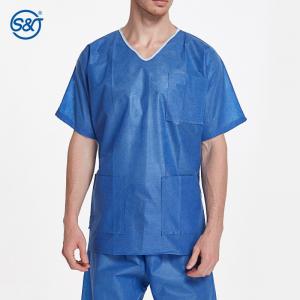 Quality SMS Short Sleeve Hospital Scrub Suit 60gsm Disposable Scrub Suits For Sale wholesale
