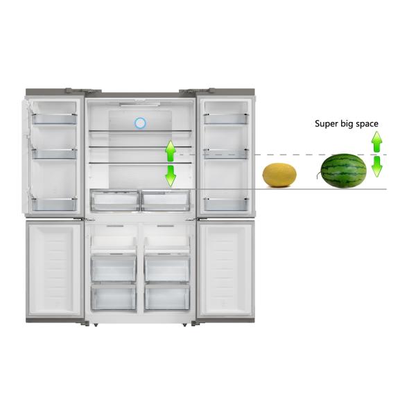 Four Doors Side By Side Refrigerator Freezer 542L Capacity For Chiller Food