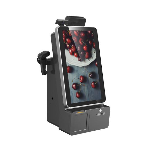 Cheap Self Check Out Kiosk With POS Reader QR Code Scanner for sale