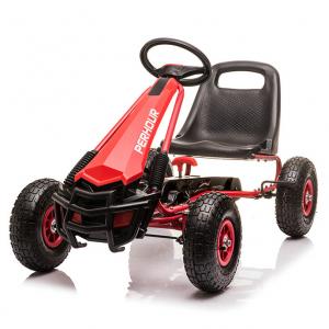 China Kids 5-7 Years Red Four-Wheel Pedal Go-Kart Toy with Inflation Wheel Clutch and Brake on sale
