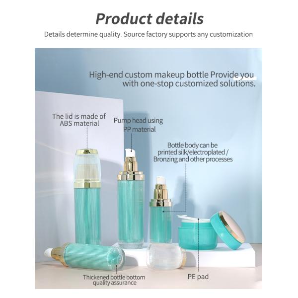 Customized Acrylic Bottles 100g Face Cream Jars Cosmetic With Screen Printing Logo Acceptable