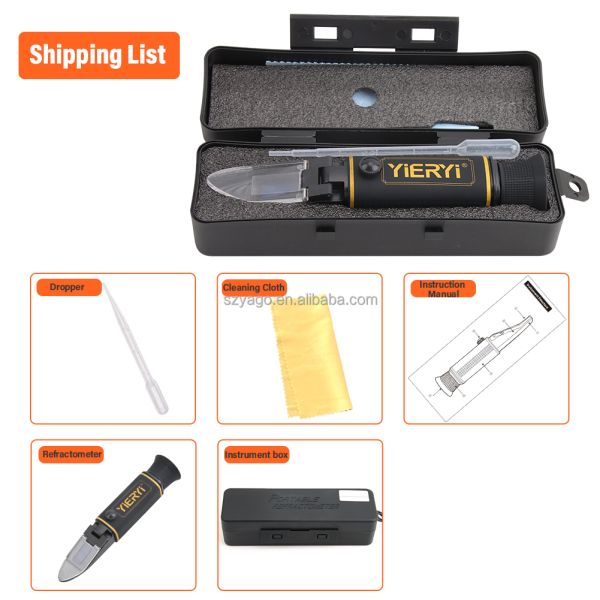 Yieryi Dual-Scale Brix 0-32% & SG 1.000-1.120 Refractometer with ATC and High-Quality Optical Glass Prism for Beer Brewing and Winemaking