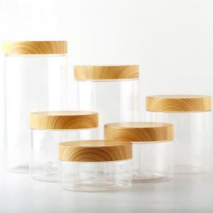Quality Wood Grain Lid Mason Jar Storage Containers Home Vacuum Seal Containers Jars wholesale