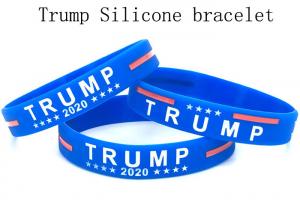 Quality Blue color Silicone bracelet Trump Donald wrist strap custom OEM logo color size wrist wholesale