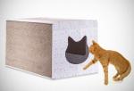 Light Weight Corner Cat Scratcher , Heavy Duty Cardboard Scratching Box For Cats