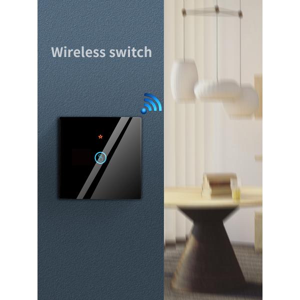Wireless Touch Wall Switches Sets RF433 1gang Luxury Glass Panel Remote Control Switch