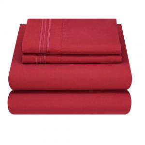China XINPAI Microfiber Three Lines Embroidery Massage Bedding Sheet Set for Flat Bed Sheet on sale