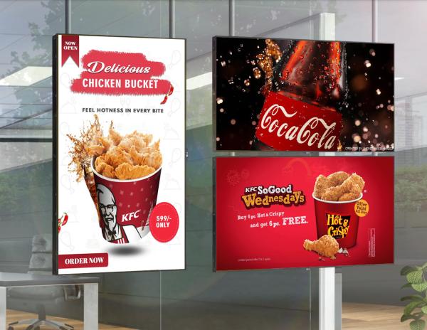 LCD Screen For Shop Window , LCD Window Display Smart Signages With Adjustable