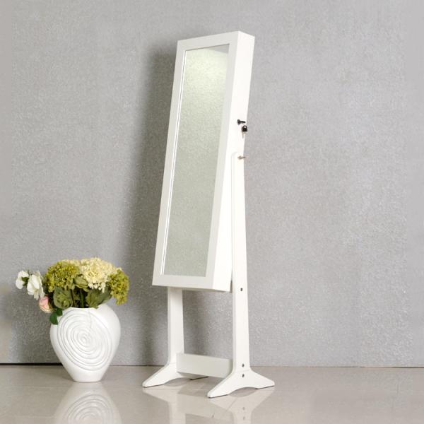 KD Package NC Painting Lockable Cheval Mirror Jewelry Armoire