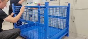 China Collapsible Stackable Warehouse Stack Rack Wire Mesh Pallet Box 1000kg on sale