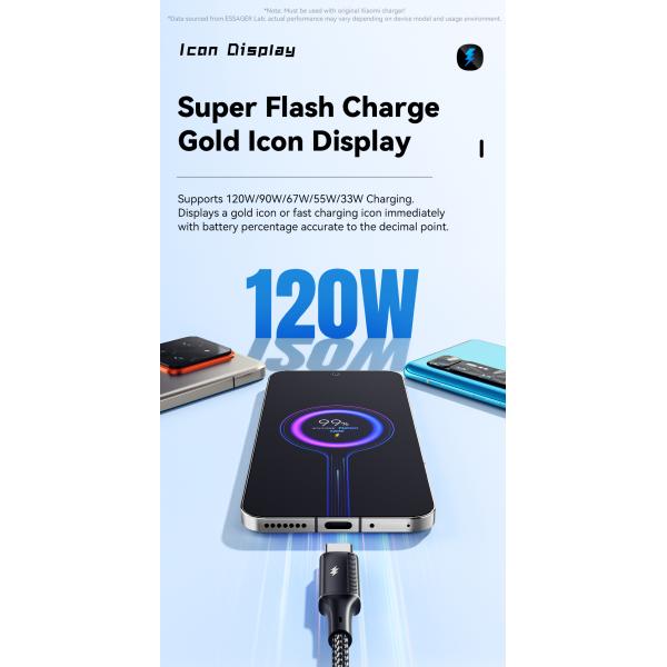 120W USB A To C Cable PP USB C Charging Cord ESSAGER ES-X45