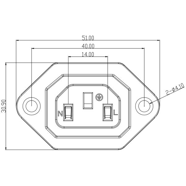 Compact Wiring Harness Connector IEC AC Power Socket Screw Plug Adapter AC Plug Adapter Ear