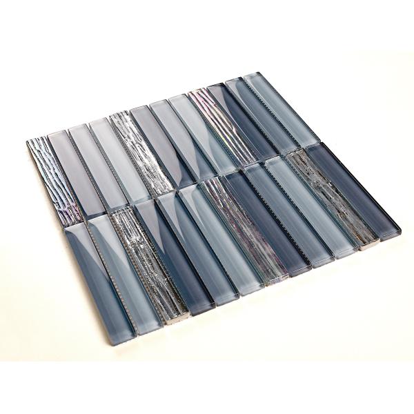 Decorative And Stylish Gray 300x300mm Interior Wall Glass Mosaics For Apartment And Renovation Project