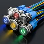 22mm LED Illuminated Self Return Latching Metal Push Button Switch With