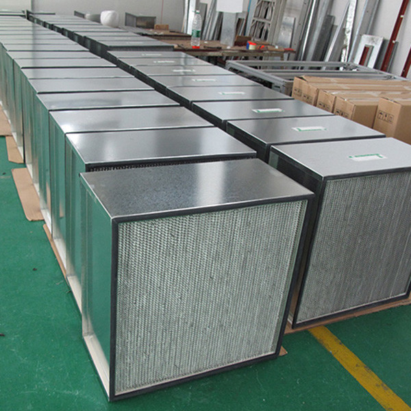 Galvanized Frame High Capacity HEPA Air Filter With Aluminum Separator H13 Class
