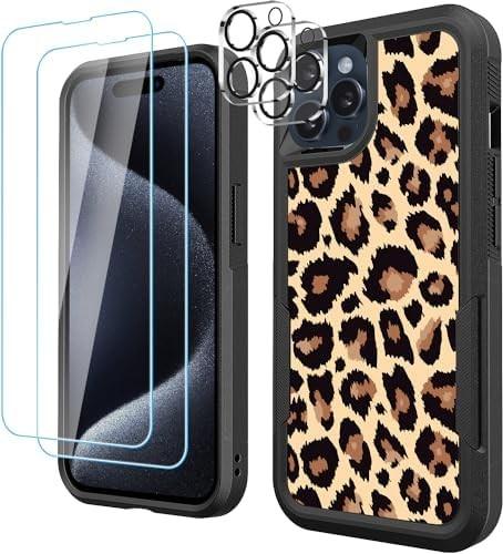 Cheap [5 in 1 for iphone 15 Plus Case,with 2 Pack Screen Protector + 2 Pack Camera Lens Protector,Heavy-Duty Tough Rugged for sale