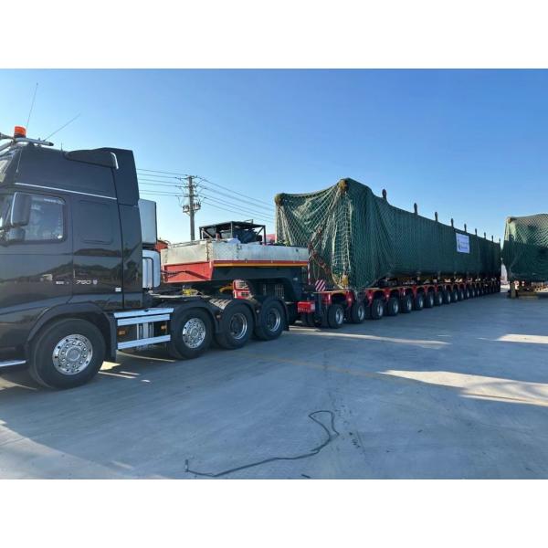 200T Hydraulic Multi Axis Low Flat Bed Semi Trailer With Jost Kingpin