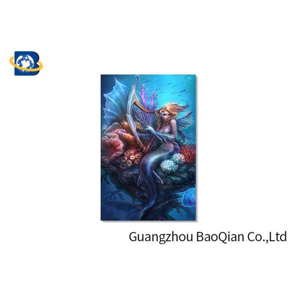 Beautiful 3D Printed Greeting Cards Pretty Mermaid Image PET Material Customized