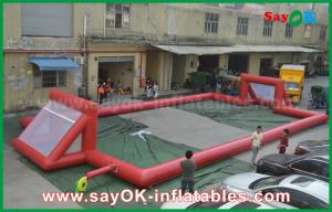 Quality Inflatable Football Game Giant 0.5mm PVC Tarpaulin Inflatable Football Field , Portable Inflatable Soccer Field wholesale