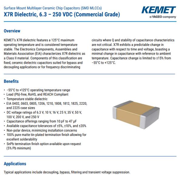 C0603C332K5RACTU 3300 pF ±10% 50V Ceramic Capacitor X7R 0603 (1608 Metric)