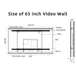 Large 65 Inch Wall Mount Break Proof Screen Metal Shell Large Splicing Screen 4K