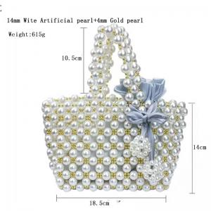 Quality Hand Weaving Pearl Beaded Handbag Fashion Crochet white silver Color OEM ODM wholesale
