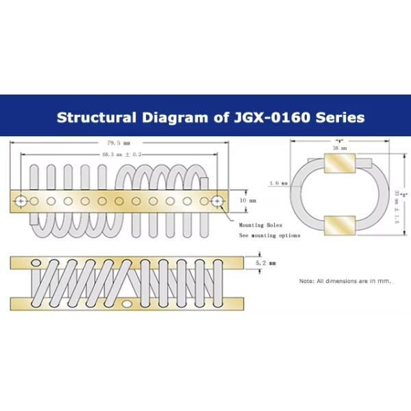 Stainless Steel Material JGX-0160D-2A Durable Wire Rope Vibration Isolator For Photographic Equipment