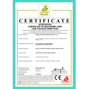 Beijing Jinshengxin Testing Machine Co., Ltd. Certifications