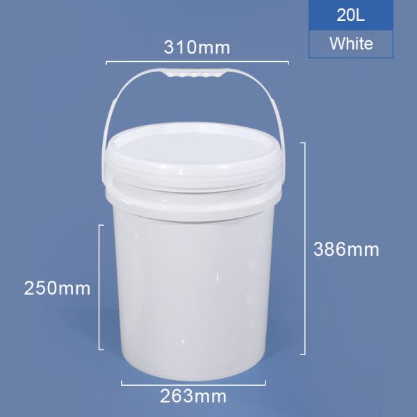 Silk Screen Printing 1L-50L Plastic Pail Pack PP Bucket with Lid and Iron Metal Handle