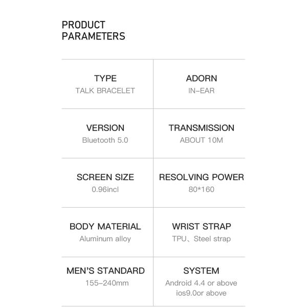 0.96inch Health Sleep Tracker IP66 90MAH Smart Call Bracelet Exercise Dustproof Watch