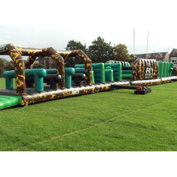 Camouflage Giant Army inflatable children's assault course , assault course ideas