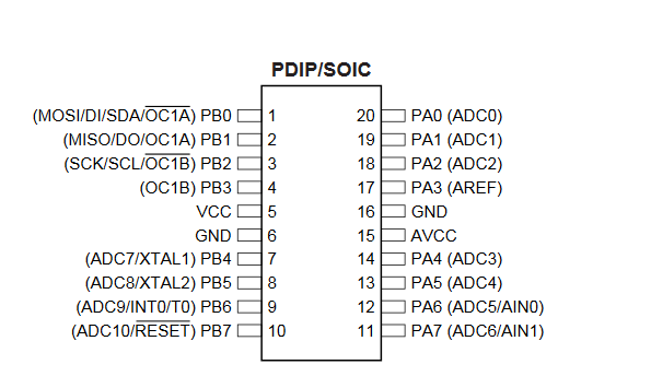 ATtiny26-16PI Low Power 8 Bit 16MHz CMOS Microcontroller