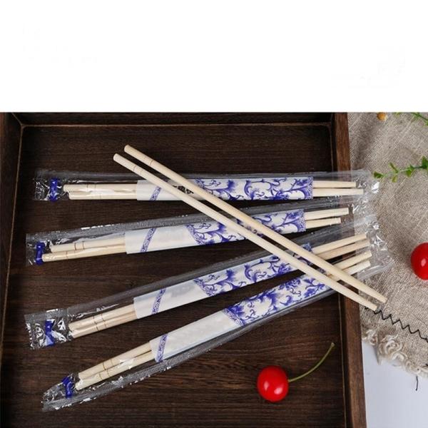 Natural Color OPP Packing Bamboo Round Disposable Chopstick Custom One-off Chopsticks Eco Friendly Biodegradable