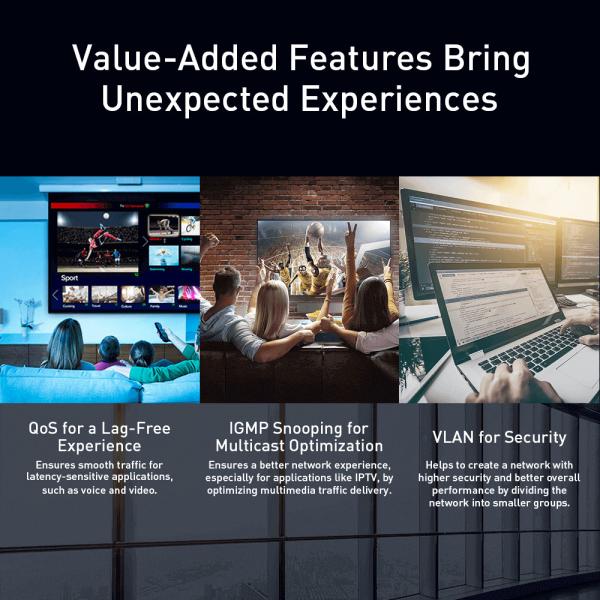 10Gbps Gigabit Easy Smart Switch With 4 PoE Out RJ45 Ports And 1 PoE In RJ45 Port