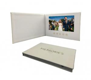 Quality New material LCD video wedding invitation card linen video album with big promotion wholesale