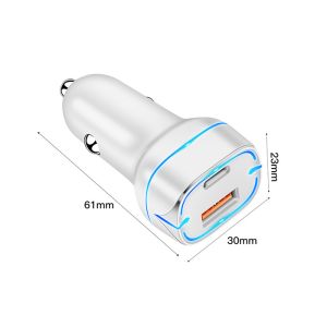 Quality DC12V Input Dual Port USB C PD QC 3.0 52.5W Fast Car Charger Adapter wholesale