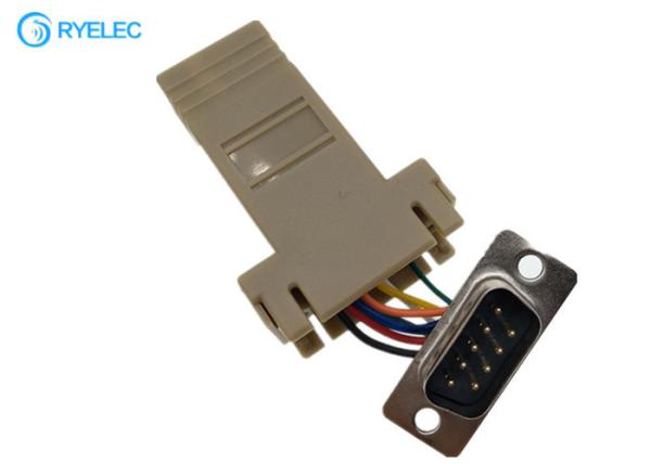 Cheap Custom DB9 RS232 Male To RJ45 Female Modular Adapter Custom Pin Out Accepted for sale