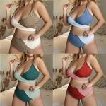 Color Matching Plus Size String Bikini Strap Plus Size Womens Bathing Suits