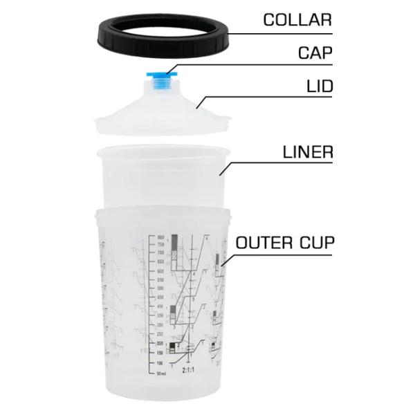 800CC paint Mixing Cups Disposable Spray Gun Cup For Car Paint