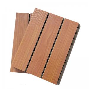 China Melamine Finish Grooved MDF Sound Proof Acoustic Wood Panels With Holes on sale