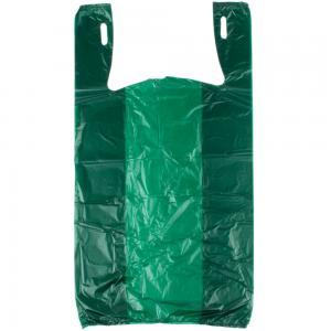 Quality Green Color Grocery Shopping Bags , Plastic Tee Shirt Bags Environmental Friendly wholesale