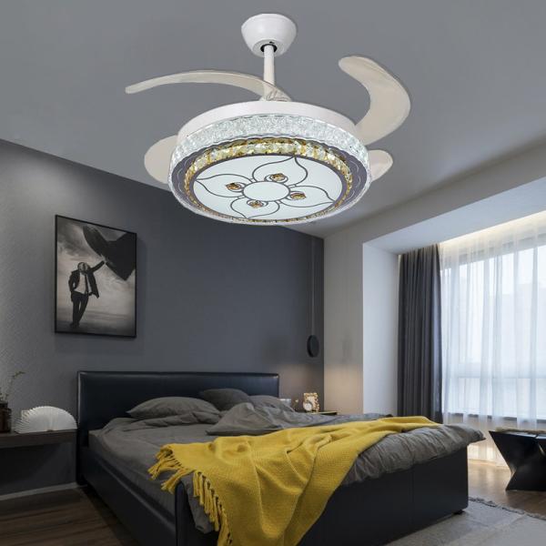ABS 42in Folding Ceiling Fan With Light Low Profile Smart Ceiling Fan