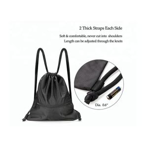 Mesh Nylon Custom Drawstring Backpack Polyester Black Cinch Sack