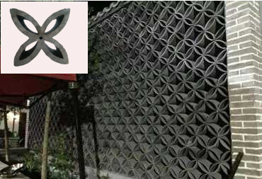 Chinese Retro Style Decorative Wall Blocks 100mm Perforated Clay Bricks