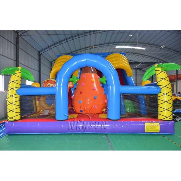 Jungle Theme Commercial Inflatable Water Slides Custom Size Acceptable