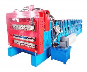 Quality Steel Glazed Trapezoidal IBR Corrugated Roof Tile Three Deck Roll Forming Sheet Machine wholesale