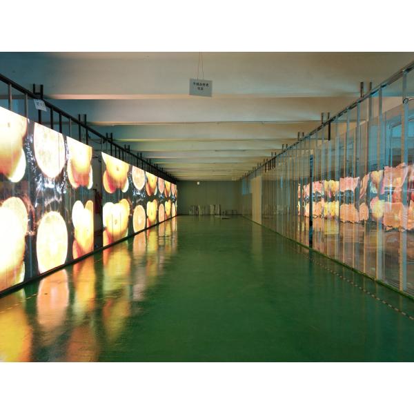 256x64 4500nits Transparent Glass LED Display SMD1921 1000*1000mm