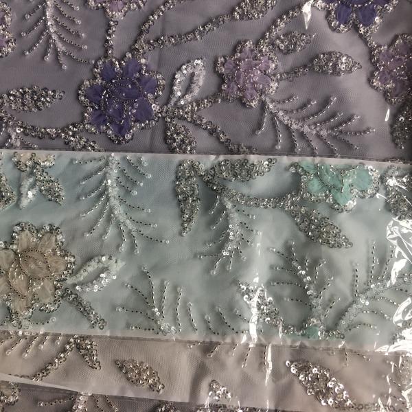 High Quality Customizable Luxury 3D African Beaded Embroidery Lace Fabric for Women's Dress Party Dress