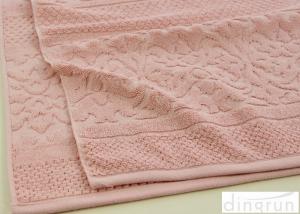 Quality Jacquard Pure Cotton Bath Towels Pink 32s OEM / ODM Acceptable wholesale